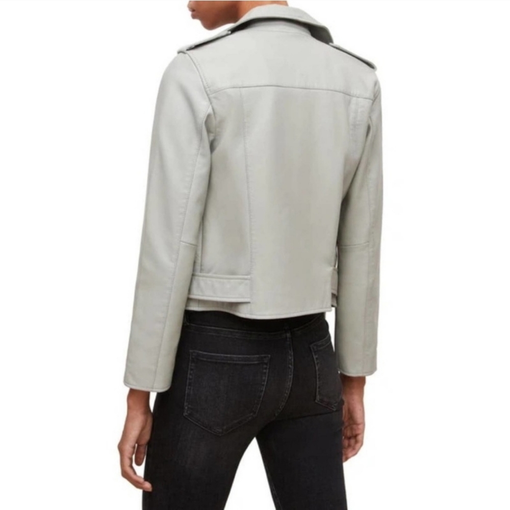 ALL SAINTS Balfern Sheep Leather 100% Biker Jacket in Color Burst - Picture 3 of 16